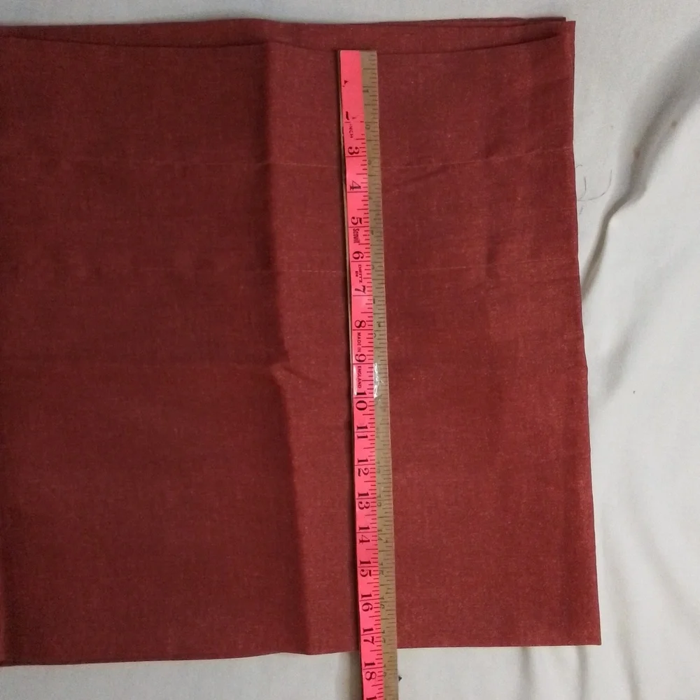 Set of four Burnt Red Rod Pocket Curtain Toppers